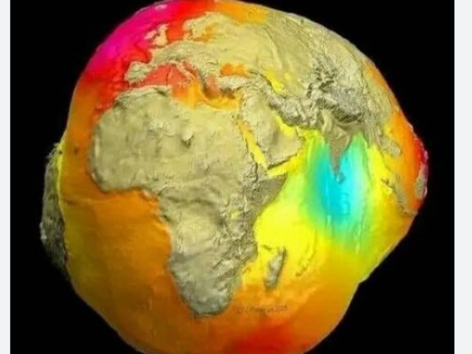 La NASA difunde un modelo tridimensional que representa la forma de geoide de la Tierra